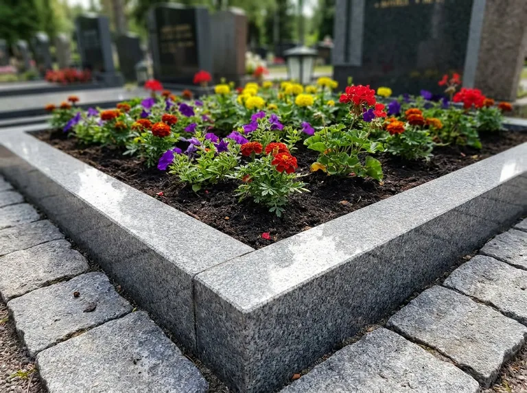 Цветник и многолетники в озеленении могильного участка в Новом Уренгое