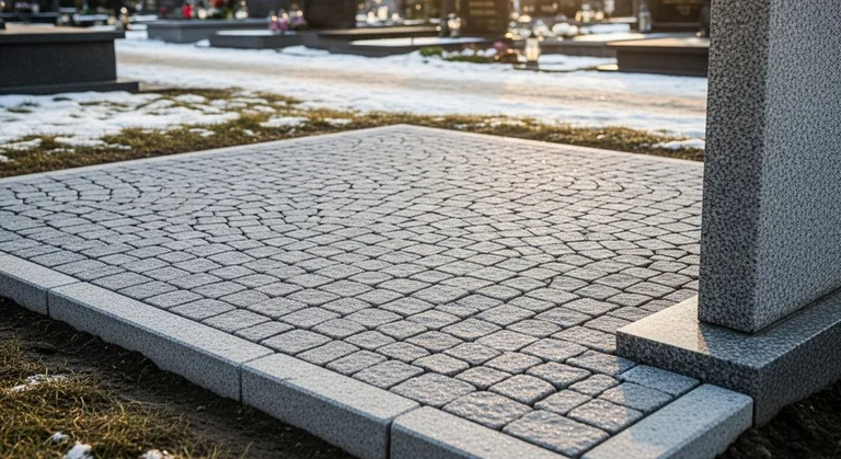 Брусчатка с гранитным цоколем по периметру, образец ПМ013 в Новом Уренгое
