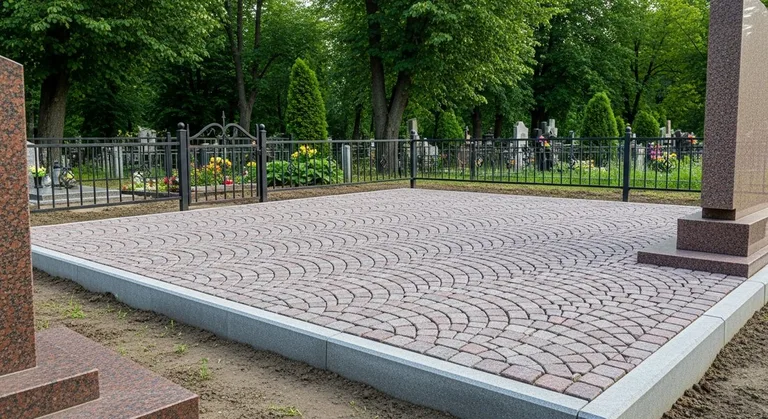 Гранитная плитка ёлочкой на участке, образец ПМ021 в Новом Уренгое