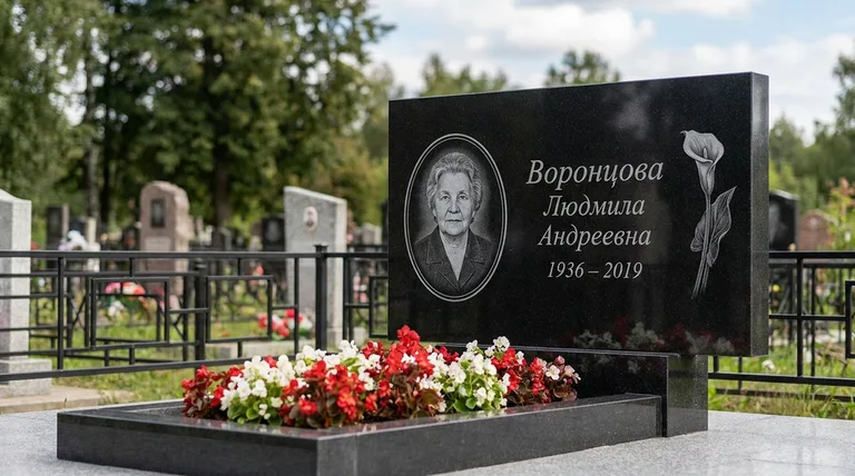 Памятник с гравировкой калл — выполненная работа «Воронцова» в Новом Уренгое