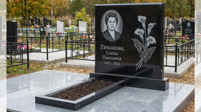 Памятник с гравировкой калл — выполненная работа «Тихонова» в Новом Уренгое