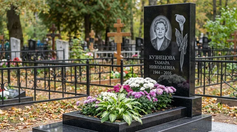 Памятник с гравировкой калл — выполненная работа «Кузнецова» в Новом Уренгое