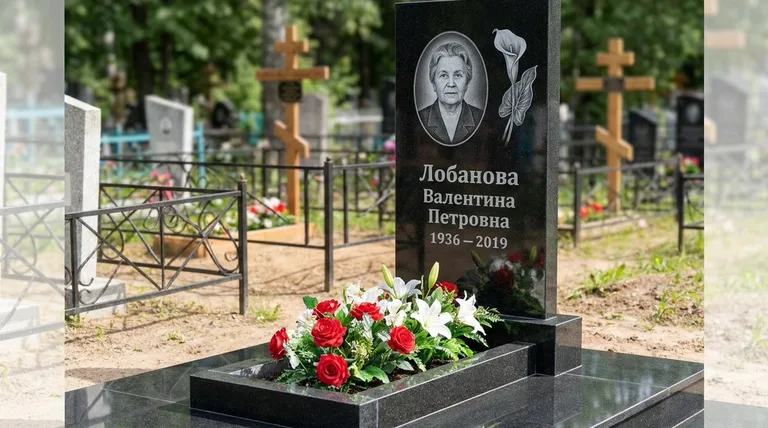 Памятник с гравировкой калл — выполненная работа «Лобанова» в Новом Уренгое