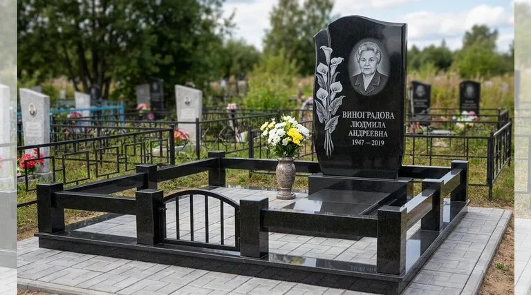 Памятник с гравировкой калл — выполненная работа «Виноградова» в Новом Уренгое