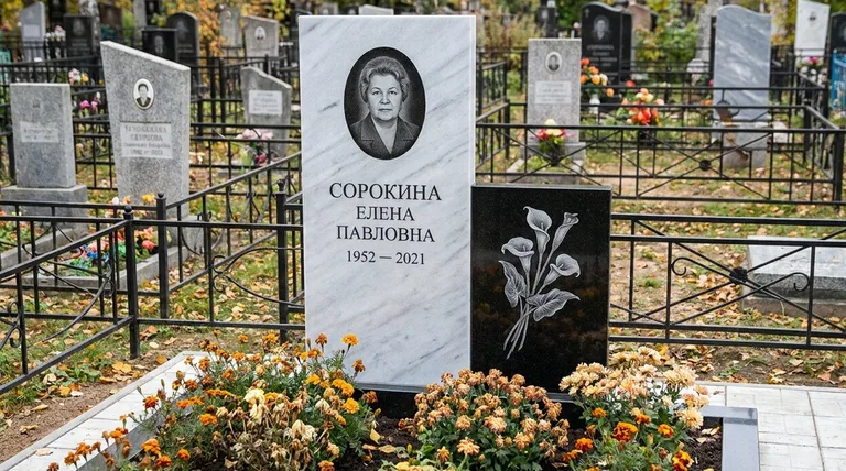 Памятник с гравировкой калл — выполненная работа «Сорокина» в Новом Уренгое