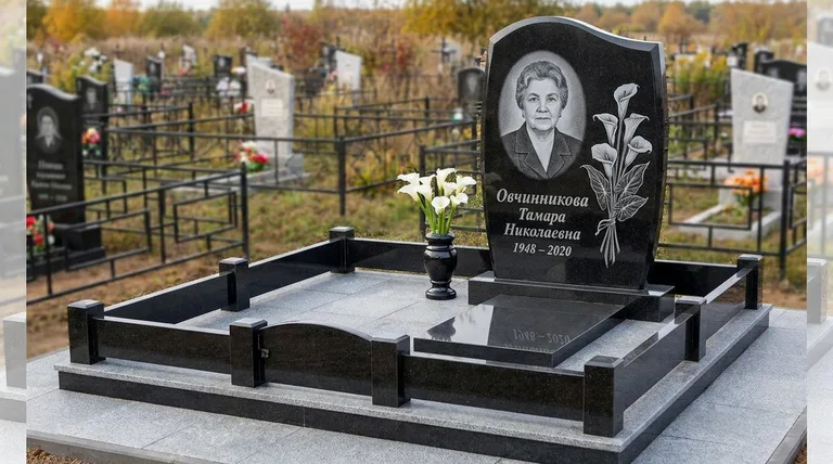 Памятник с гравировкой калл — выполненная работа «Овчинникова» в Новом Уренгое
