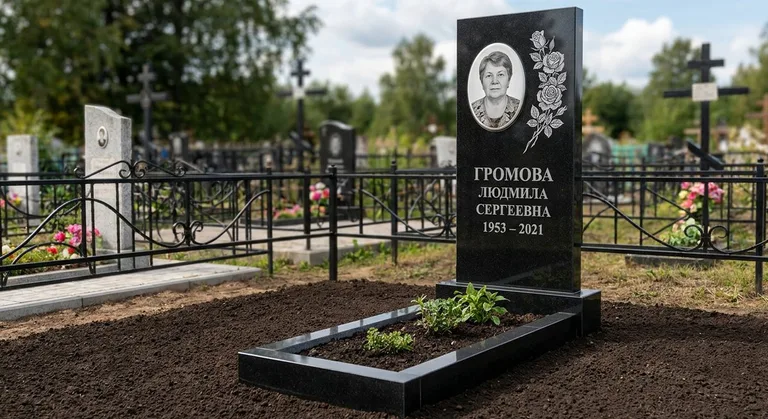 Памятник с гравировкой роз — выполненная работа «Громова» в Новом Уренгое