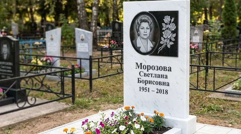 Памятник с гравировкой роз — выполненная работа «Морозова» в Новом Уренгое