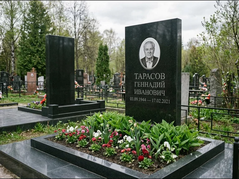 Керамический портрет на габбро-диабазе в Новом Уренгое