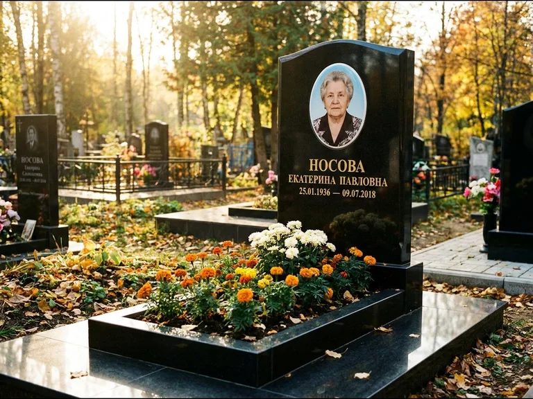 Керамический портрет мужчины на чёрном граните в Новом Уренгое