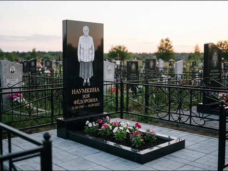 Гравировка портрета на чёрном граните — выполненная работа 18 в Новом Уренгое