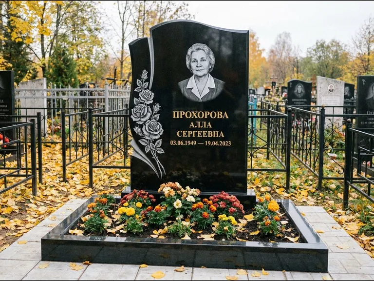 Гравировка портрета на чёрном граните — выполненная работа 20 в Новом Уренгое