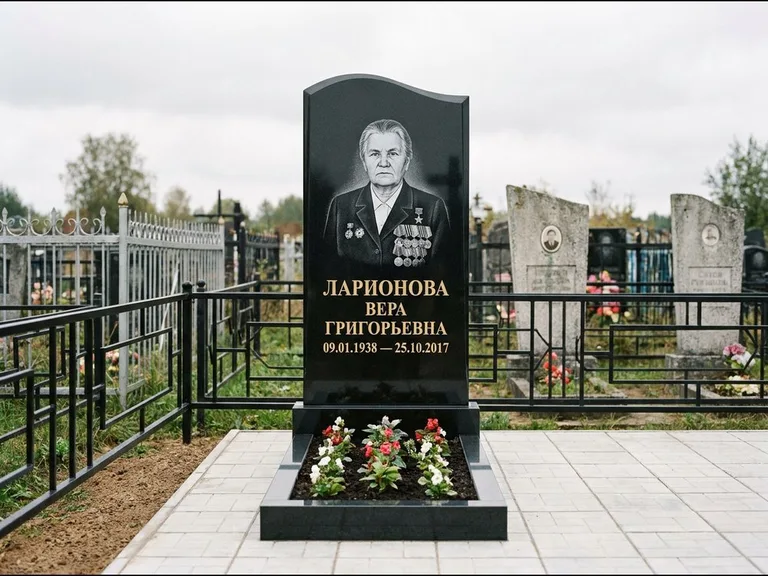 Гравировка портрета на чёрном граните — выполненная работа 28 в Новом Уренгое