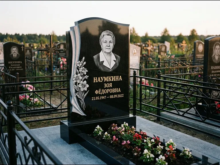 Гравировка портрета на чёрном граните — выполненная работа 6 в Новом Уренгое