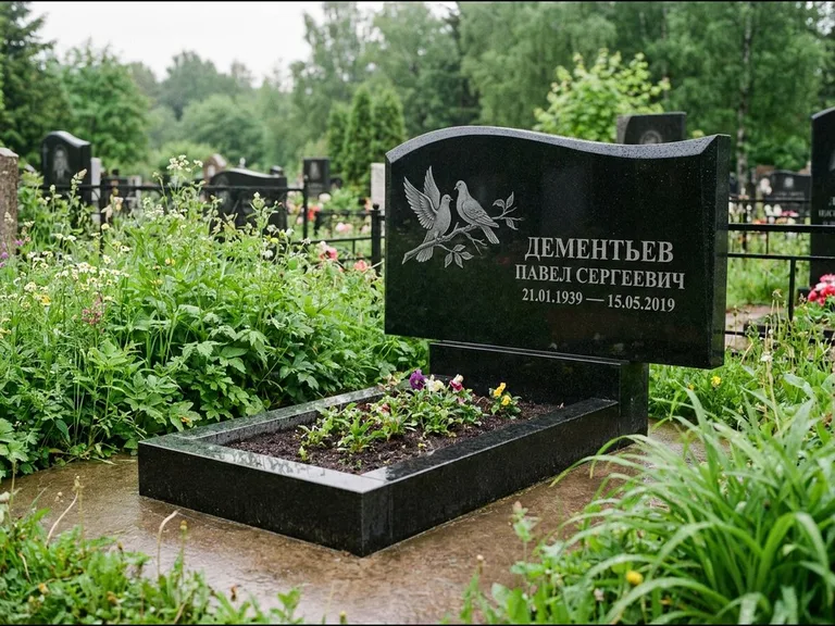 Памятник с гравировкой голубей — гравировка голубей, работа «Дементьев» в Новом Уренгое