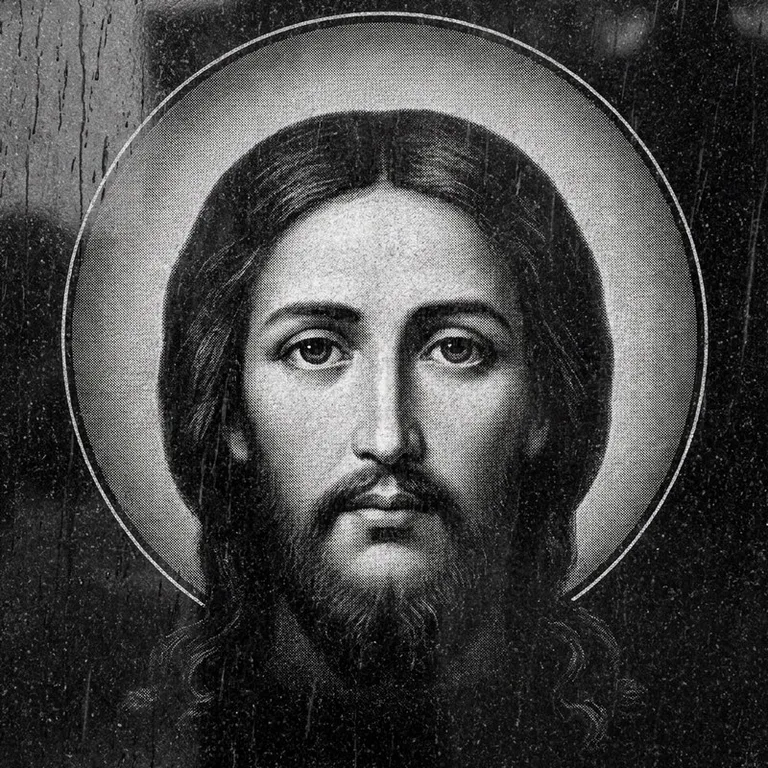 Эскиз иконы: «Моление о чаше» (полутон) — сюжетная композиция, гравировка на памятник в Новом Уренгое