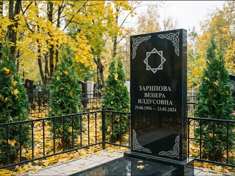 Мусульманский памятник — руб аль-хизб с восточной плетёнкой, работа «Зарипова» в Новом Уренгое