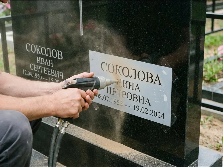Догравировка ФИО и дат — гравировка с выездом на кладбище в Новом Уренгое