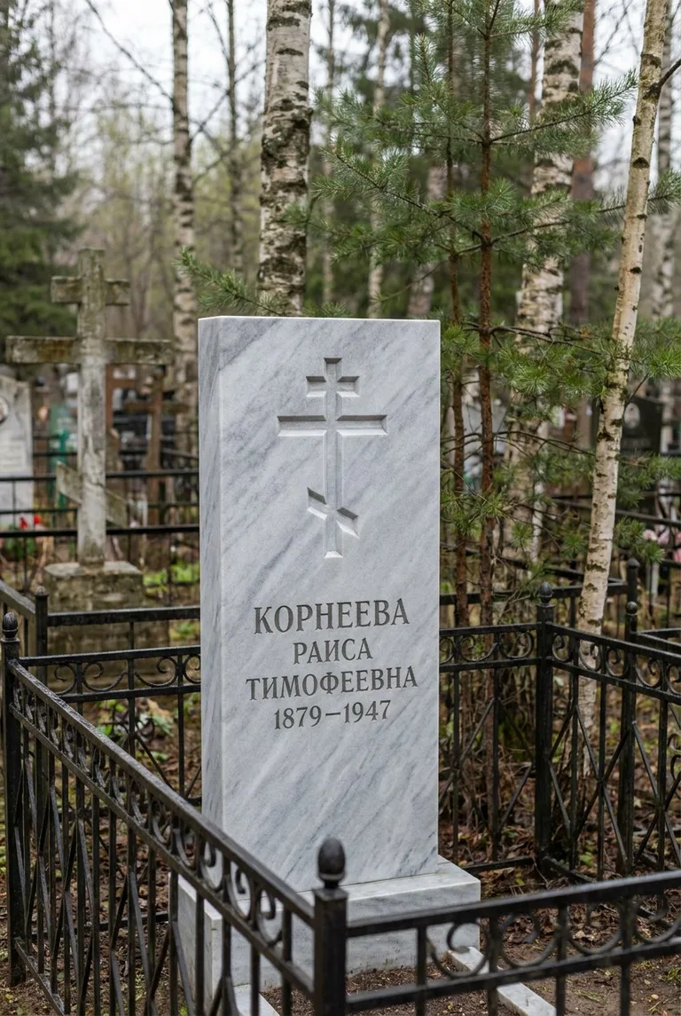 Мраморный памятник на Сибирском кладбище