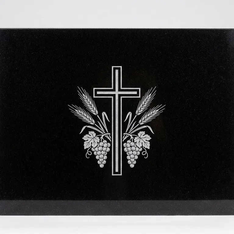 Крест с колосьями и виноградом для гравировки на памятник в Новом Уренгое