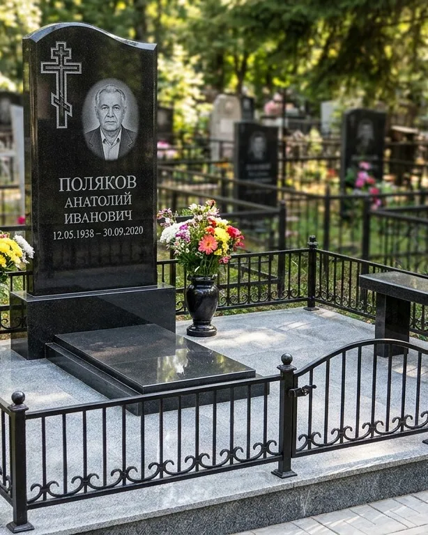 Памятник под ключ с восьмиконечным крестом в Новом Уренгое
