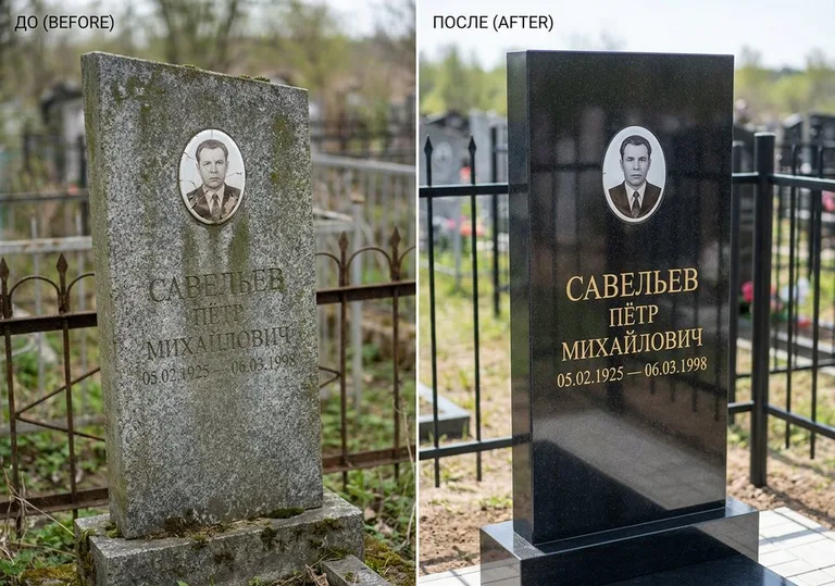 Комплексная реставрация старого памятника: до и после в Новом Уренгое