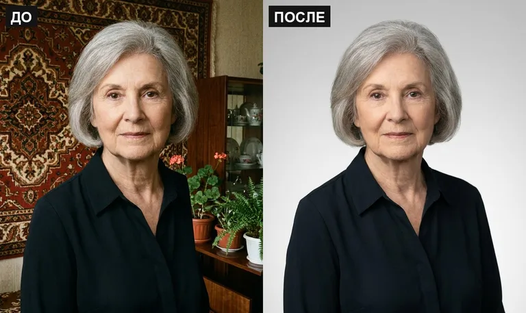Ретушь фото на памятник — замена фона: до и после в Новом Уренгое