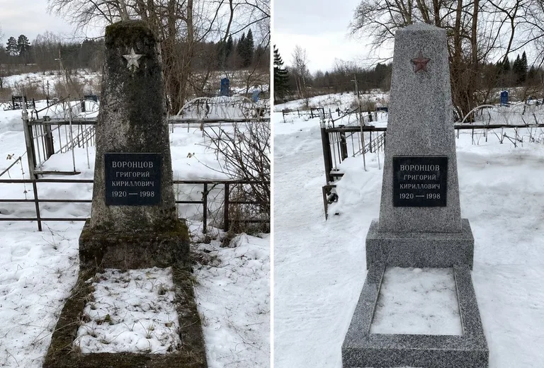 Диптих №22: мрамор с овальным цветником — убраны подтёки, обновлён грунт у цветов в Новом Уренгое