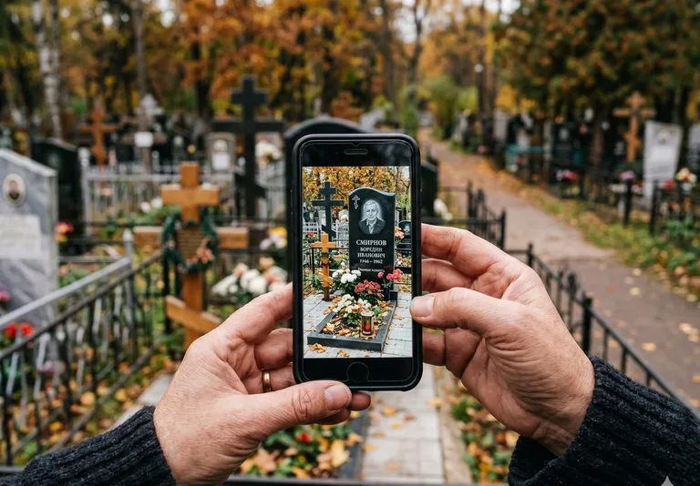 Приём заявки на уборку могилы по фото и координатам