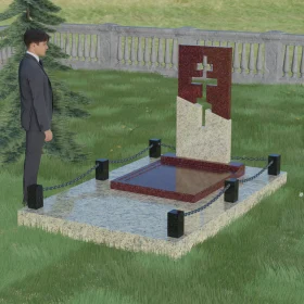 Вертикальный православный памятник из гранита Лезниковский - П015