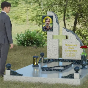 Комбинированный памятник с крестом П067 православный - П067