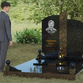 Гранитный вертикальный памятник П068 для одного - П068