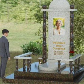 Вертикальный комбинированный памятник П072 светский - П072