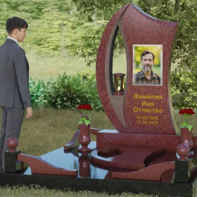 Гранитный вертикальный памятник П078 для одного - П078