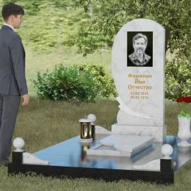 Вертикальный гранитный памятник П080 светский - П080