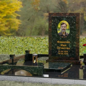 Гранитный вертикальный светский памятник - П154