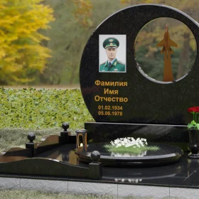 Горизонтальный памятник гранит/металл на одного - П185