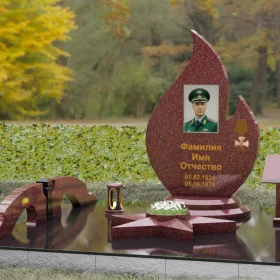 Вертикальный Гранитный памятник на одного - П199