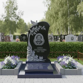 Гранитный элитный вертикальный памятник - ПН006