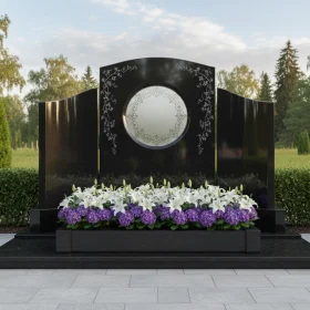 Гранитный вертикальный мемориальный комплекс для одного - ПН062