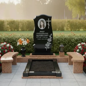 Гранитный православный памятник в мемориальном комплексе - ПН113