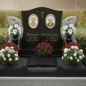 Элитный гранитный памятник с крестом - ПН199