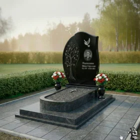 Гранитный вертикальный памятник для одного - ПН227