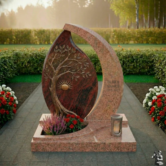 Мемориальный комплекс с Древом Жизни, гранит Лезниковский
