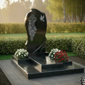 Элитный Гранитный памятник с православным крестом - ПН281