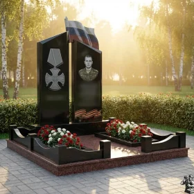 Светский вертикальный гранитный памятник - ПН405