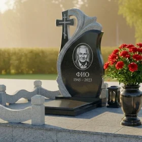 Элитный православный памятник на могилу с крестом - ПН478
