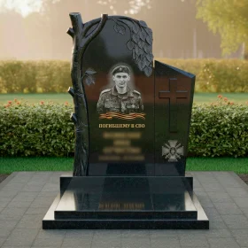 Православный вертикальный Гранитный памятник - ПН515