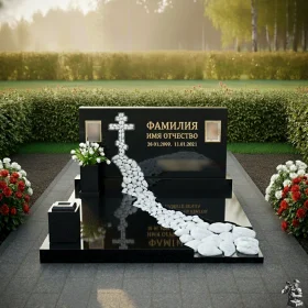 Гранитный или мраморный горизонтальный памятник для двоих - ПН552