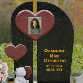 Вертикальный комбинированный памятник светский - П240
